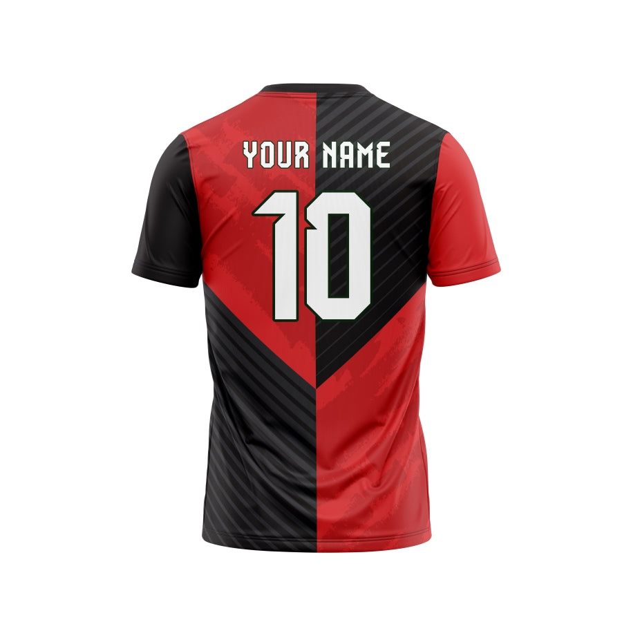 Black Red Divider Custom Football Jersey Design Customized Football Jerseys Online India