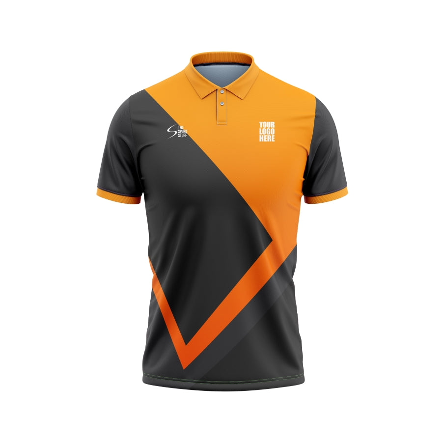 Sublimation Grey And Orange Jersey Grey Orange Custom Cricket