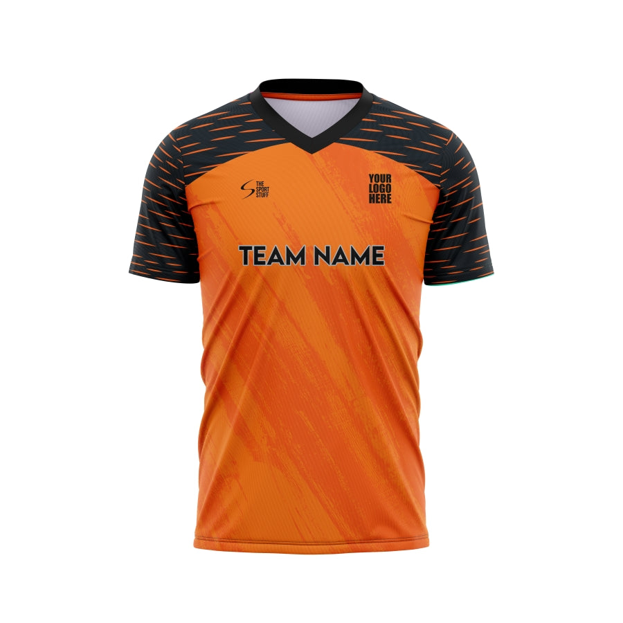 Orange Splash Customized Football Team Jersey Design | Customized Football Jerseys Online India - TheSportStuff With Shorts / Half Sleeve / Mono