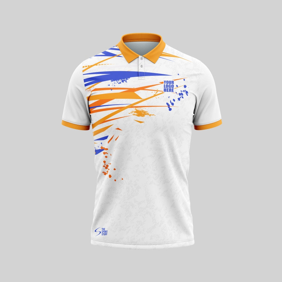 Orange Sublimation Jersey Orange White Customized Cricket Team
