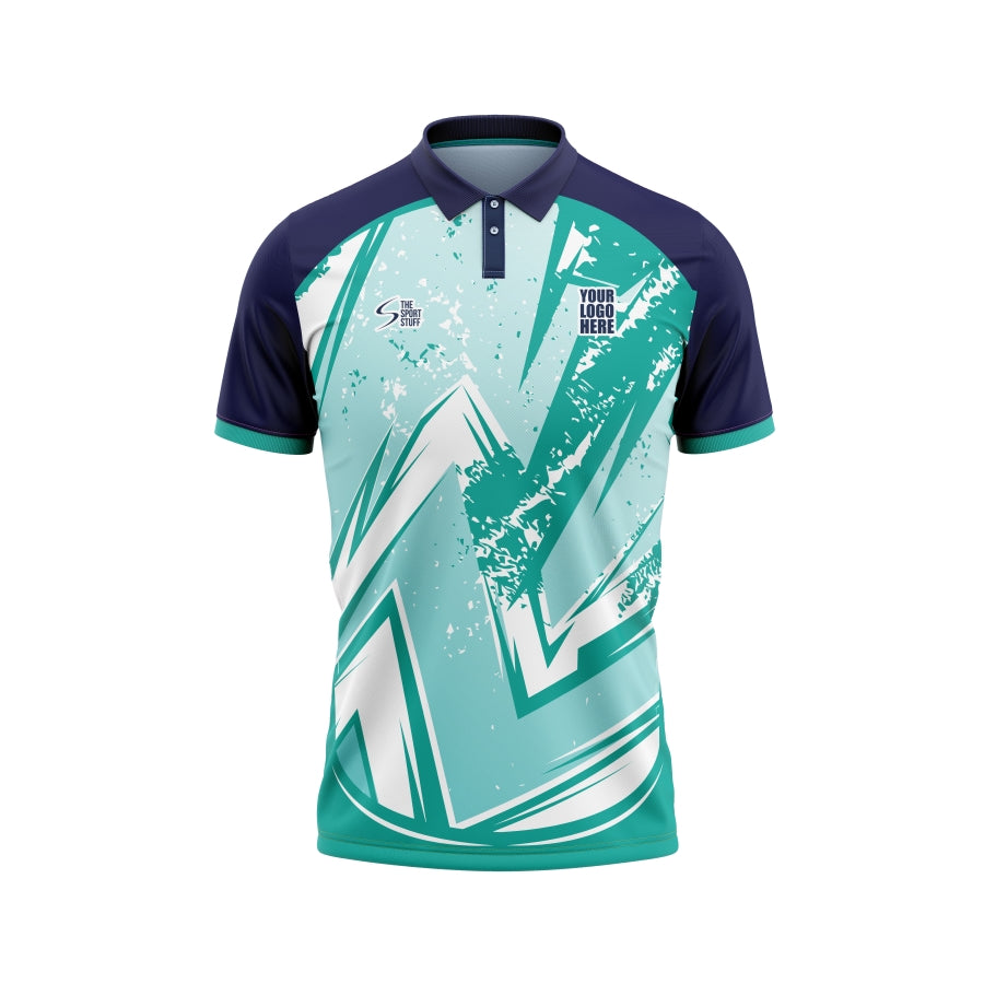 Persian Green Design Pattern Customized Cricket Team Jersey