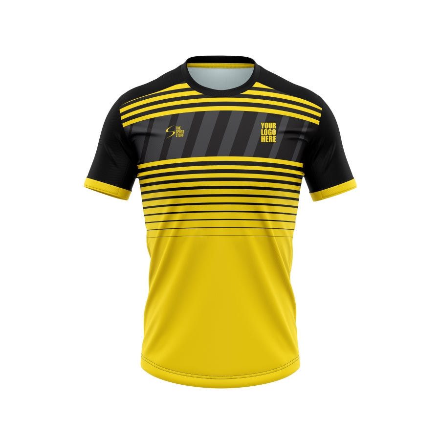 Yellow Black Stripes Custom Football Jersey Design