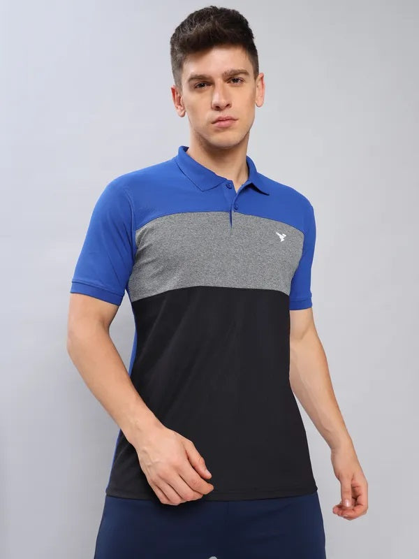 Technosport Cobalt Blue Dri Fit Polo TShirt Men's Dri Fit Polo T