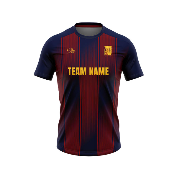 Blue Red Stripes Football Custom Jersey - The Sport Stuff