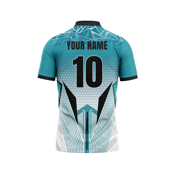 Cyan Hex Cricket Custom Jersey Back - The Sport Stuff