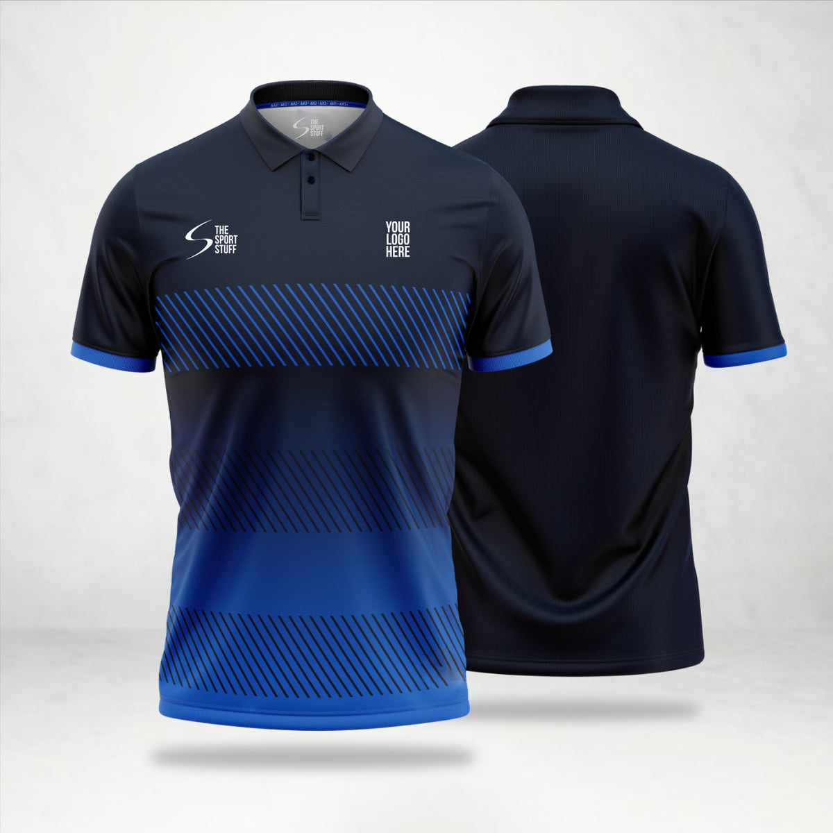Gradient Blue Customized Cricket Team Jersey Design