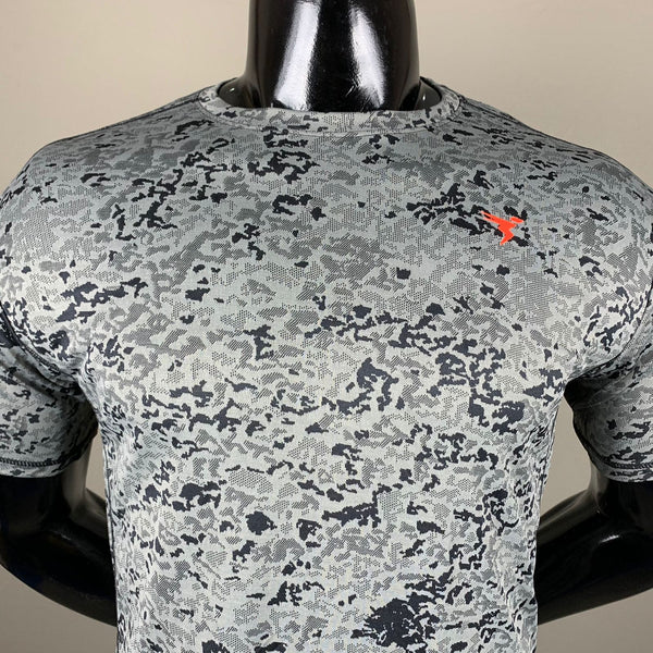 Technosport Cheetah Print Black Dri Fit T-Shirt - Football Jersey - TheSportStuff