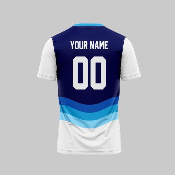 Blue Waves Customized Football Team Jersey Design