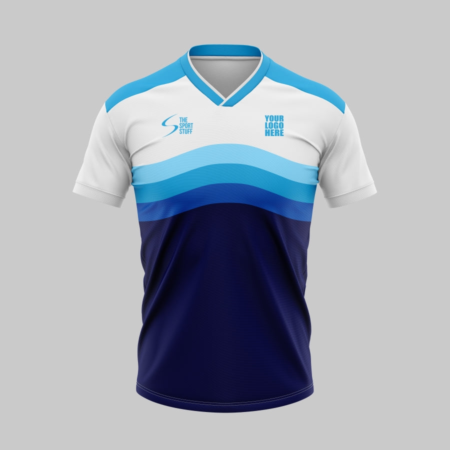 Blue Waves Customized Football Team Jersey Design