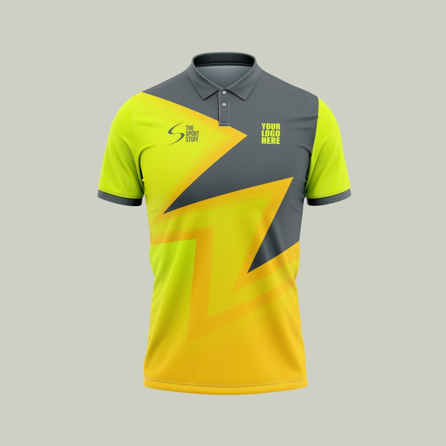 Yellow Lightning Customized Cricket Team Jersey Design
