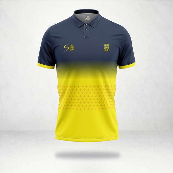 Yellow Blue Customized Cricket Team Jersey Design - The Sport Stuff