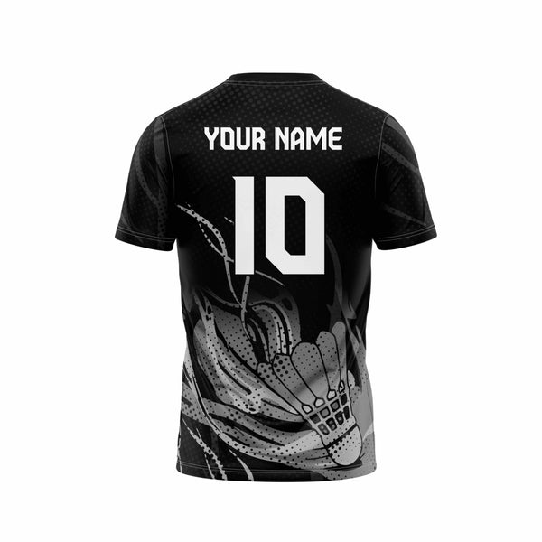 Black Vortex Badminton Custom Jersey Back - The Sport Stuff