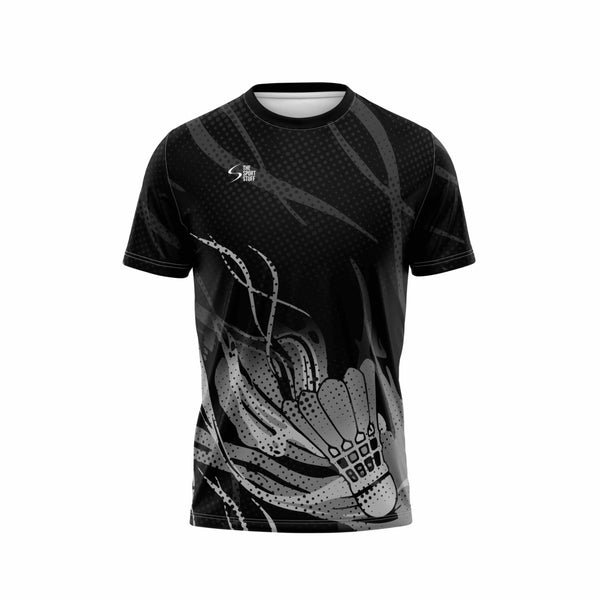 Black Vortex Badminton Custom Jersey Front - The Sport Stuff