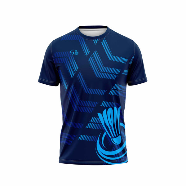 Blue Blitz Badminton Custom Jersey Front - The Sport Stuff