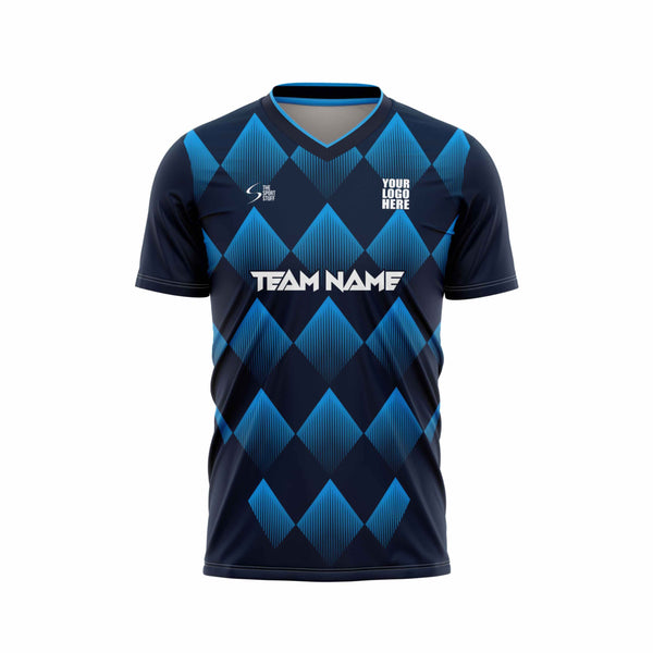 Blue Dominion Football Custom Jersey Front Design - The Sport Stuff