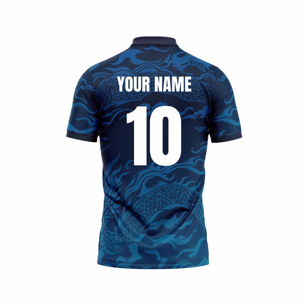 Blue Dragon Cricket Custom Jersey Back Design - The Sport Stuff