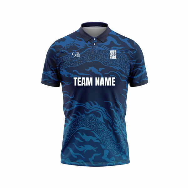 Blue Dragon Cricket Custom Jersey Front Design - The Sport Stuff