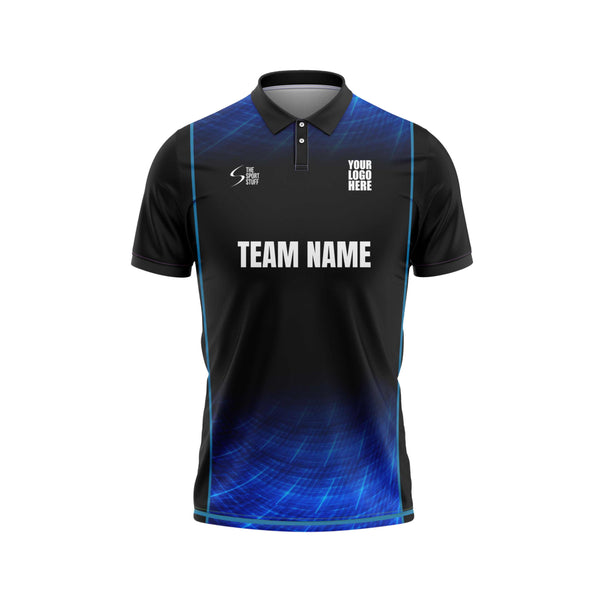 Blue Feather Cricket Custom Jersey Front Design - The Sport Stuff