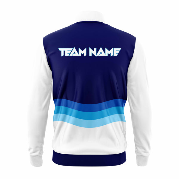 Blue Waves Custom Sports Team Jacket Back - TheSportStuff
