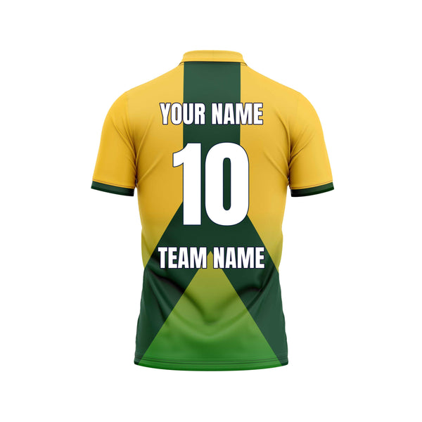 Golden Yper Custom Cricket Jersey Back Design - The Sport Stuff