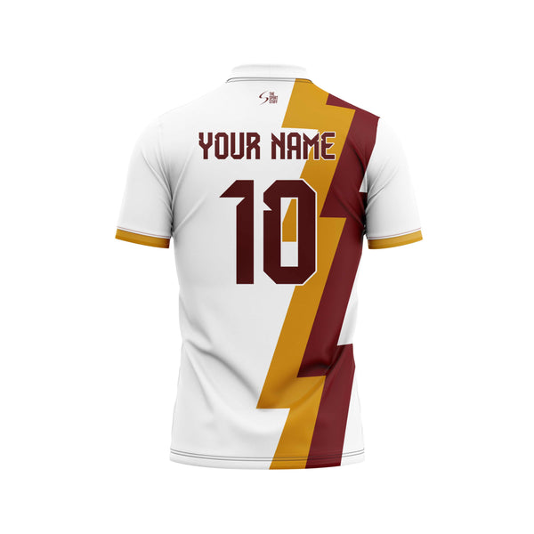 Maroon Gold Strike Cricket Custom Jersey Back - The Sport Stuff