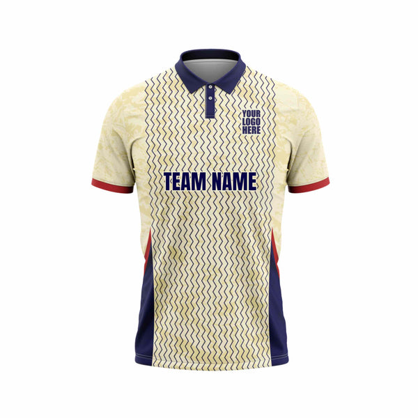 Navy Chevron Custom Cricket Jersey Front Design - The Sport Stuff