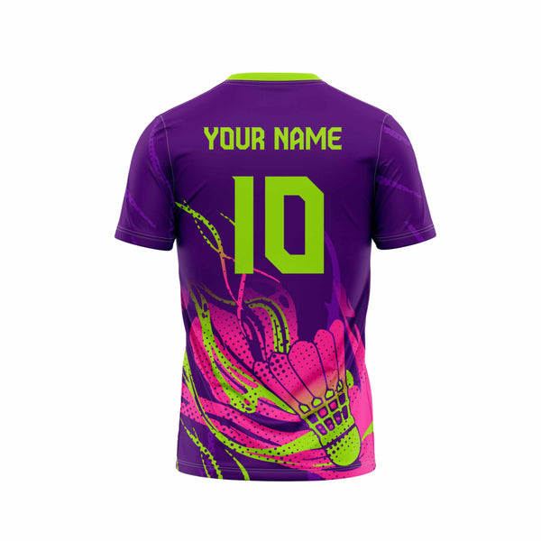 Neon Vortex Badminton Custom Jersey Back - The Sport Stuff