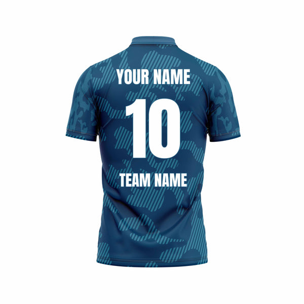 Ocean Camo Cricket Custom Jersey Back - The Sport Stuff