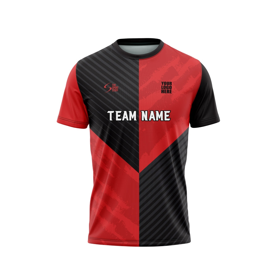 Black Red Divider Custom Football Jersey Design - The Sport Stuff