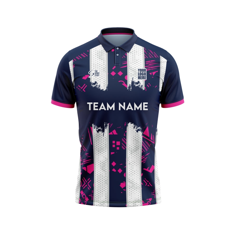 Blue Divider Customized Cricket Team Jersey Design - TheSportStuff