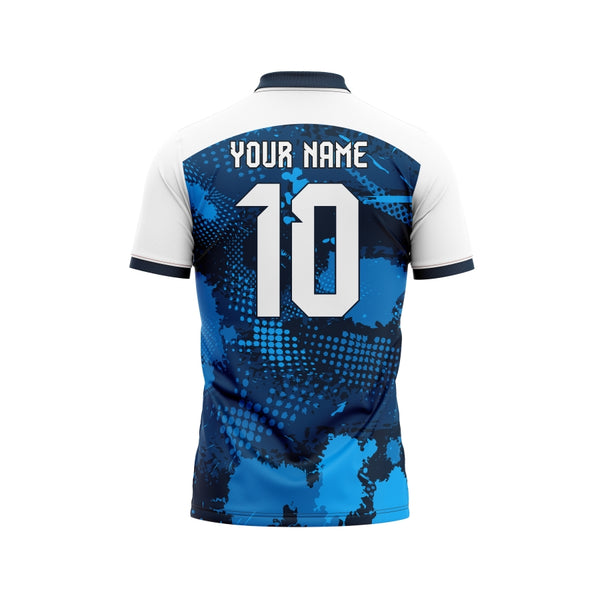 Blue Grunge Customized Cricket Jersey Design - The Sport Stuff