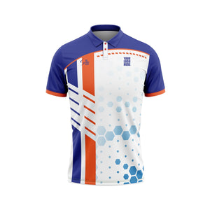 Blue Hex Customized Cricket Team Jersey Design - TheSportStuff