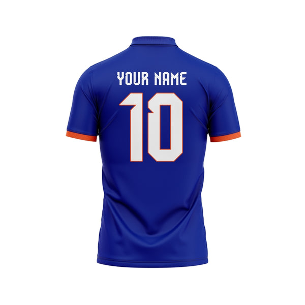Blue Oranje Custom Cricket Jersey Design - The Sport Stuff