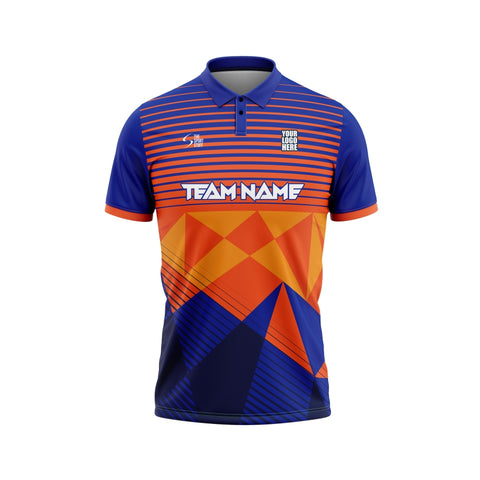 Blue Oranje Custom Cricket Jersey Design - The Sport Stuff