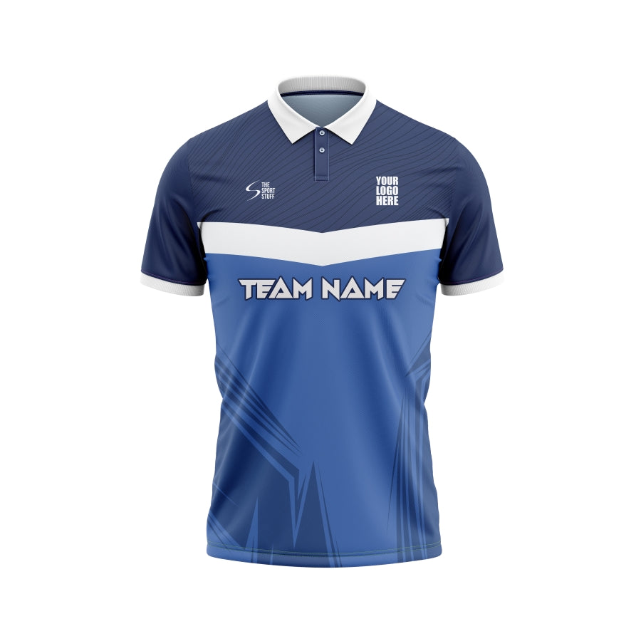 Estate Blue Custom Cricket Jersey Design - The Sport Stuff