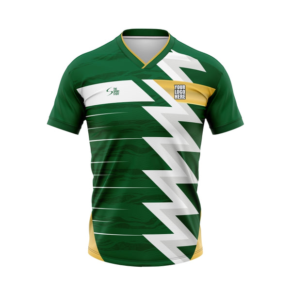 Green Lightning Customized Football Team Jersey Design - TheSportStuff
