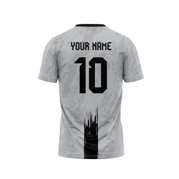Grey Black Customized Football Team Jersey Design - TheSportStuff