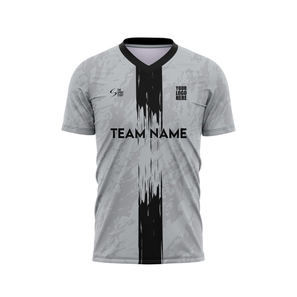 Grey Black Customized Football Team Jersey Design - TheSportStuff