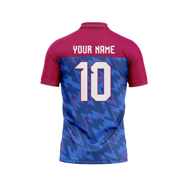 Magenta Blue Customized Cricket Team Jersey Design - TheSportStuff