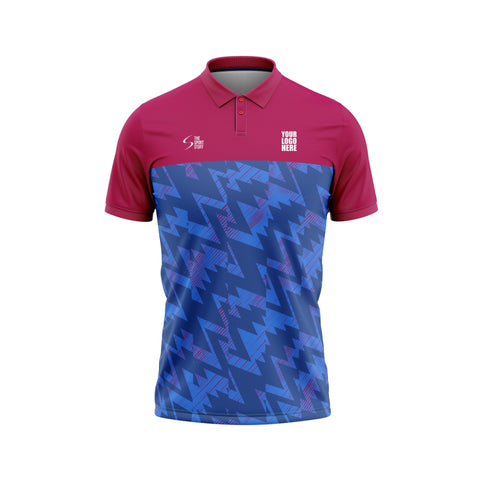 Magenta Blue Customized Cricket Team Jersey Design - TheSportStuff