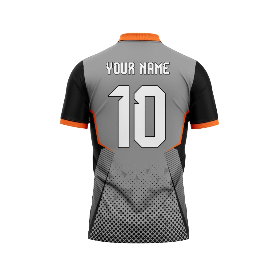 Uniform Orange And Grey Jersey Orange Steel Customized Cricket