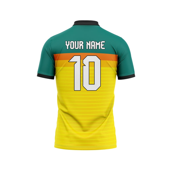 Pine Green Yellow Custom Cricket Jersey Design - The Sport Stuff