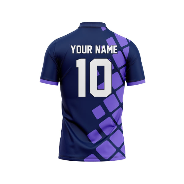 Purple Navy Tile Customized Cricket Team Jersey Design - TheSportStuff