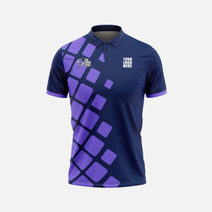 Purple Navy Tile Customized Cricket Team Jersey Design - TheSportStuff