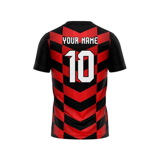 Red Black Customized Football Team Jersey Design - TheSportStuff