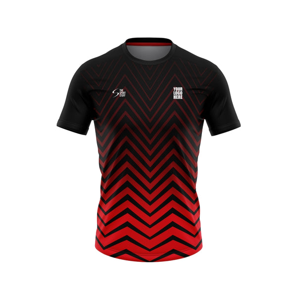 Black Red Zig Zag Custom Football Jersey Design - The Sport Stuff
