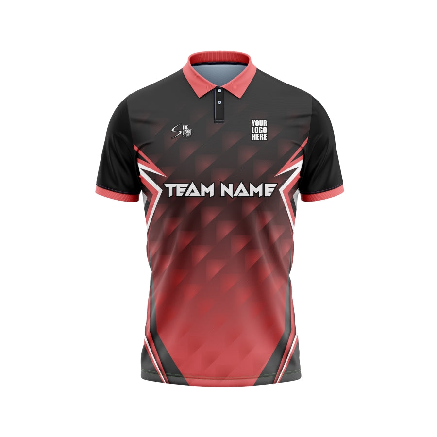 Usubeni Red Custom Cricket Jersey Design - The Sport Stuff