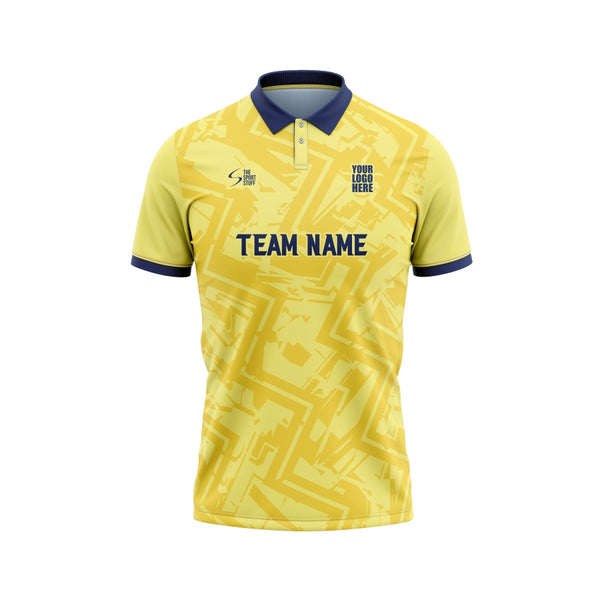 Warm Yellow Custom Cricket Jersey Design