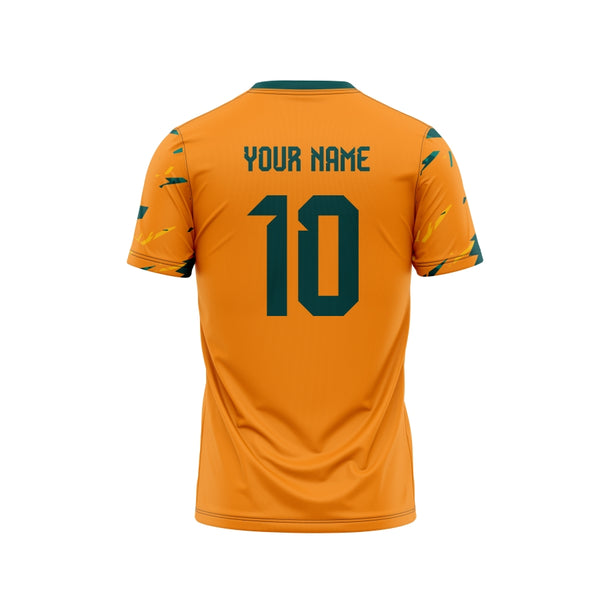 Washed Orange Customized Football Team Jersey Design - TheSportStuff
