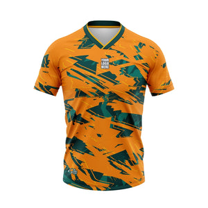 Washed Orange Customized Football Team Jersey Design - TheSportStuff